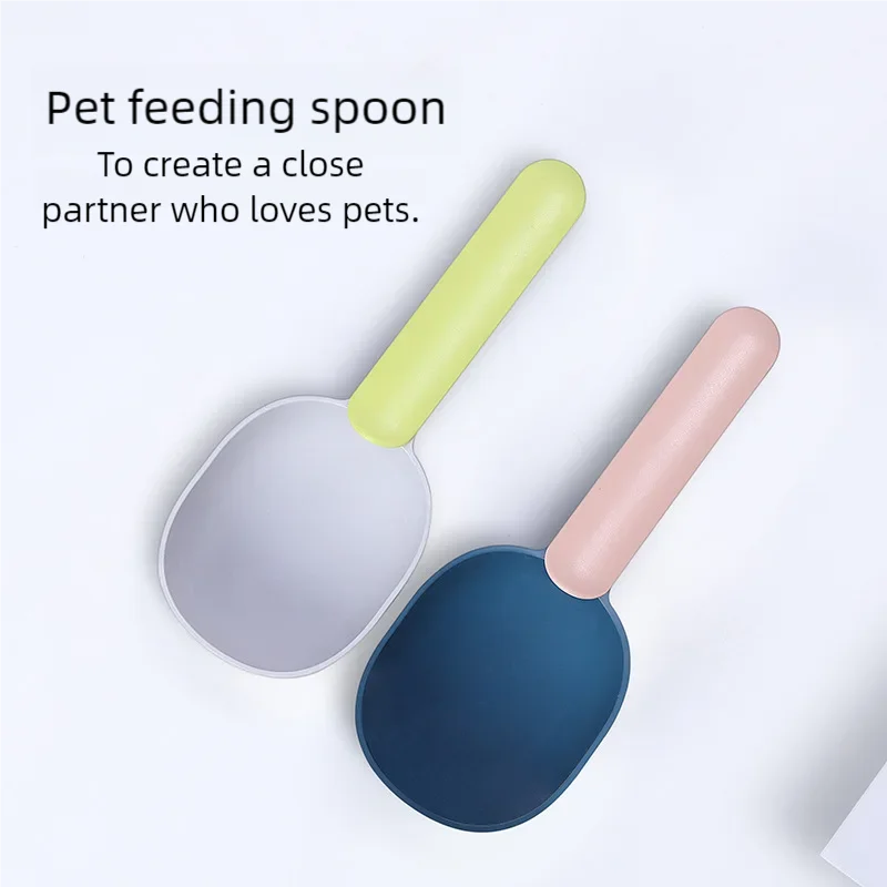 Dog Food Scoop Multifunctional Pet Feeding Spoon with Sealing Clip Grade Plastic Cat Food Dedicated Measuring Spoon