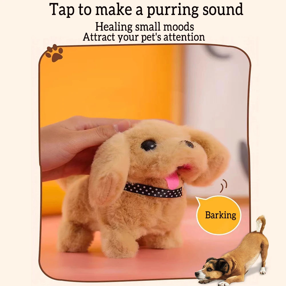 Walking Barking & Tail-Wagging Plush Puppy Toy