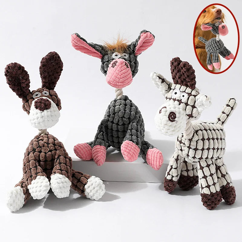 Toys, Dog-bite Toys, Dog-bite Sound-making Toys, Funny Donkeys, Tough and Tooth-grinding Pet Plush Toys