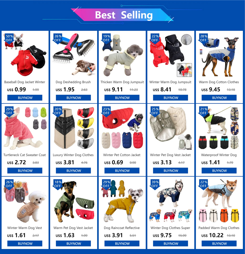 Winter Dog Clothes Super Warm Large Dogs Jacket Thicken Pet Cotton Coat Waterproof Dog Jumpsuits For French-Bulldog Overalls