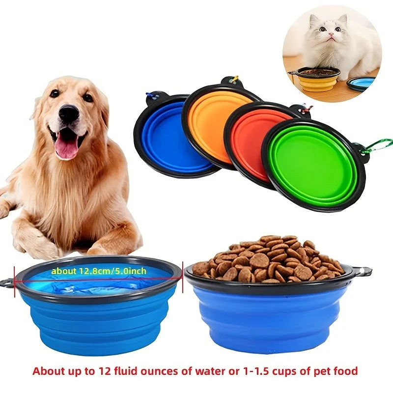 Collapsible Silicone Pet Travel Food & Water Bowl
