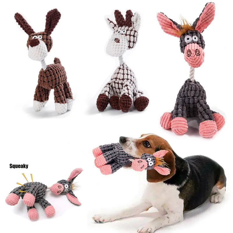 Donkey Dog Toys for Large Dogs Plush Stuffed Dog Toys for Aggressive Chewers Stuffed Dog Toys Durable Squeaky Puppy Chew Toys