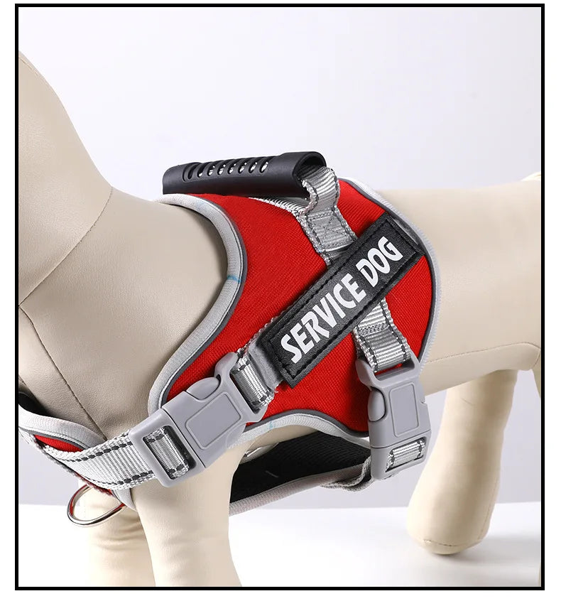 Service Dog Chest Harness No Pull Dog Hook Suitable Large Dog Vest Style Walking Rope Control Dog Strap Accessories Prevent Loss