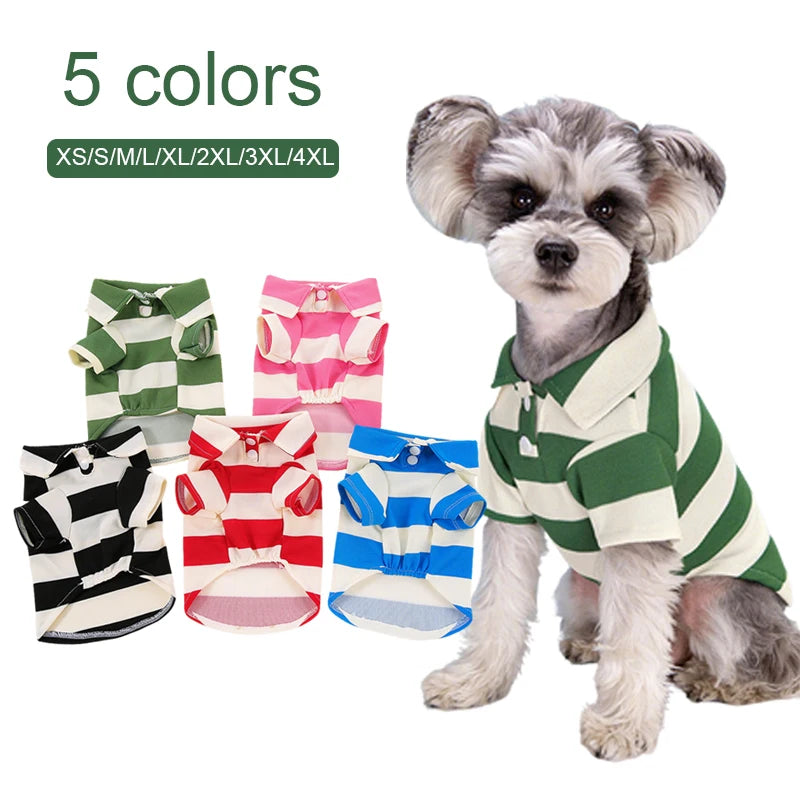 Pet Dog Polo Shirt Dog Clothes Summer Casual Clothing for Small Large Dogs Cats T-Shirt Chihuahua Pug Costumes Yorkshire Shirts