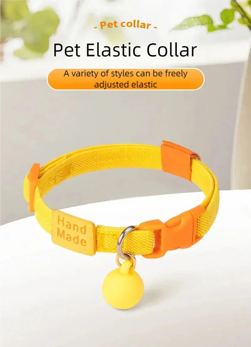 Cat collar with high elasticity, adjustable dog collar, small dog decoration, pet collar