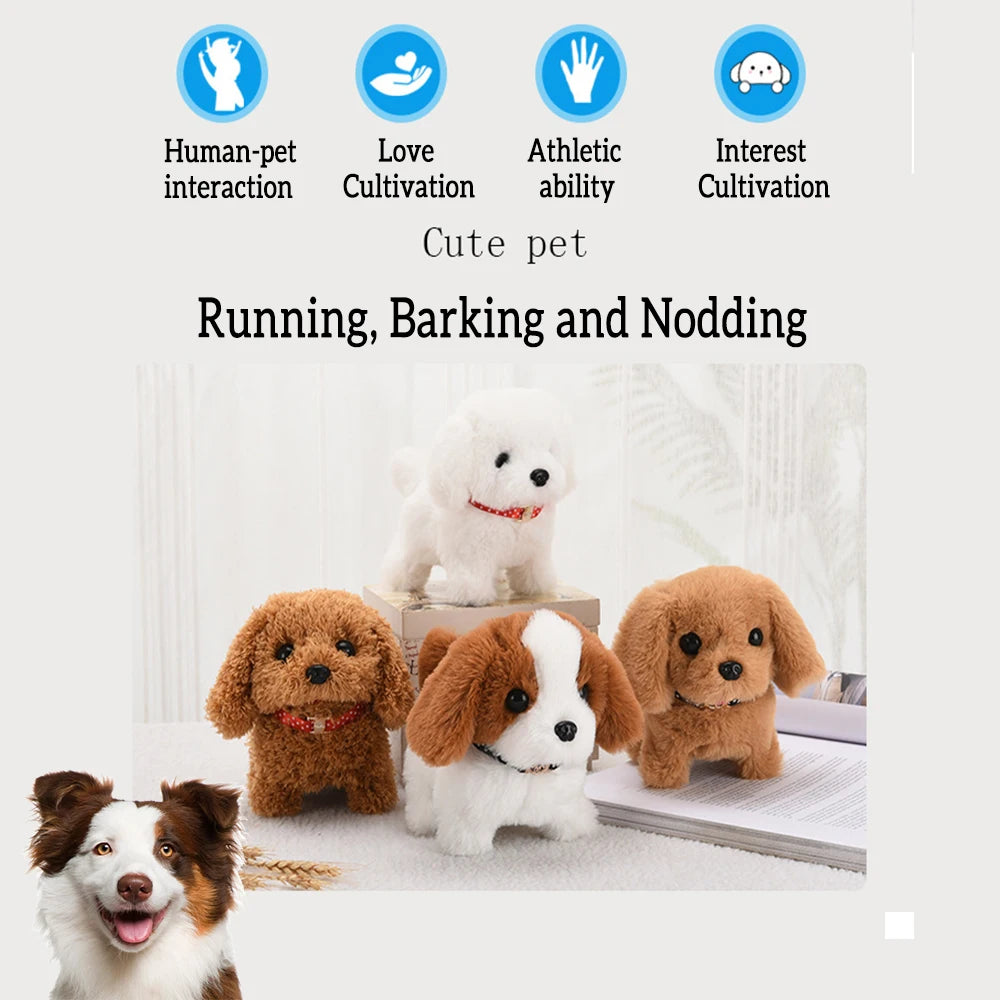 Walking Barking & Tail-Wagging Plush Puppy Toy