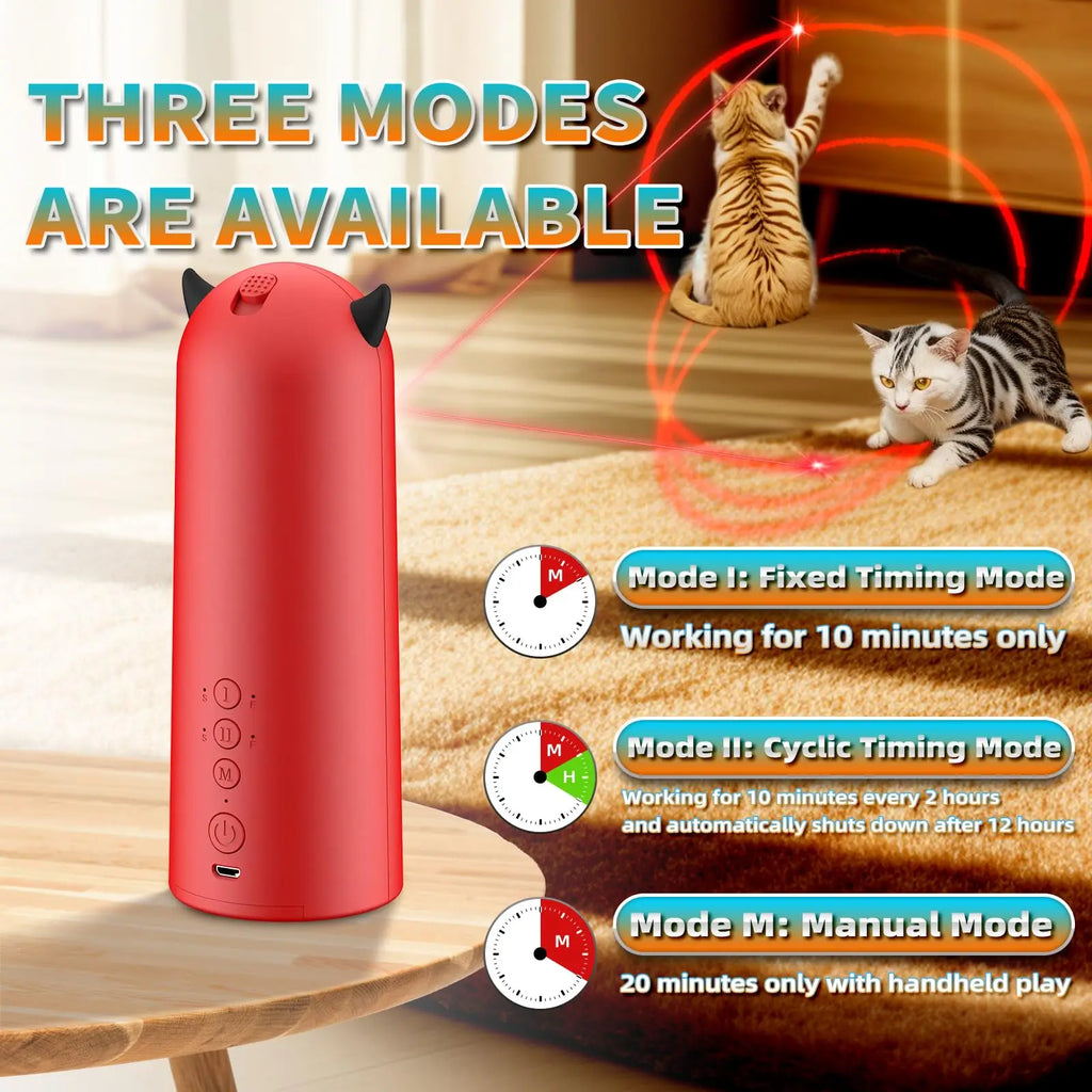 Cat Toys for Indoor Cats, [2025 Newly Upgraded] Real Trajectory Motion Activated Cat Toy, Automatic Laser Pointer Interactive A