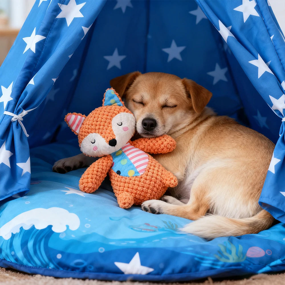 Pet Plush Toy Cat Dog Puzzle Toy Cute Animals Bite Resistant Interactive Squeaky Pet Dog Teeth Cleaning Chew Toy Pet Supplies