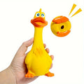Pet Dog Sound Toy - Screaming Standing Chicken and Big-Mouthed Duck, Latex Squeaky Teething Dog Toy