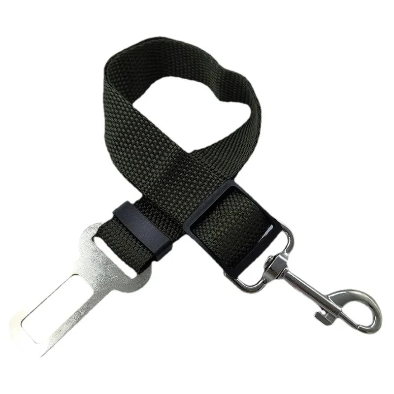 Adjustable Dog & Cat Car Seat Belt for Safety with durable nylon strap and metal clip for secure pet travel