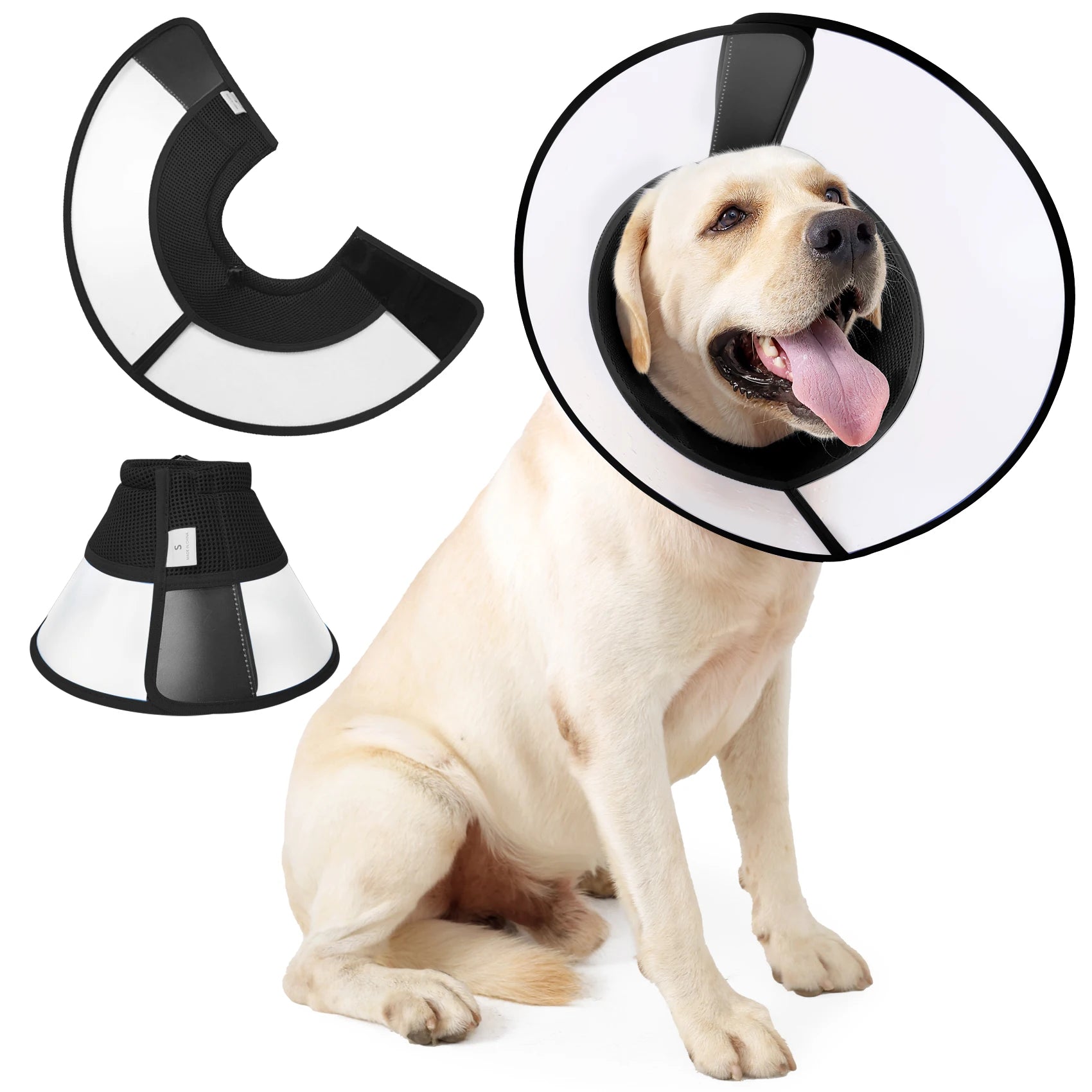 Pet Recovery Collar for Dogs After Surgery Adjustable Dog Neck Cone Surgical Elizabeth E-Collar Prevent Biting and Licking Wound