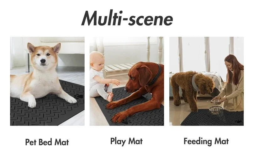 Pet Feeding Mat-Absorbent Pet Placemat for Food and Water Bowl, with Waterproof Rubber Backing, Quick Dry Water Mat for Dog Cat
