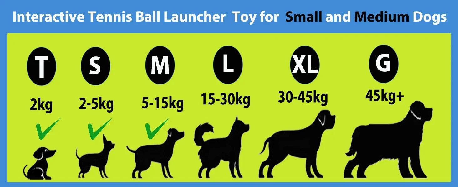 Automatic Dog Ball Launcher, Rechargeable Tennis Ball Thrower for Interactive Training Fetch Play, Fun  Toy for Medium Large Dog