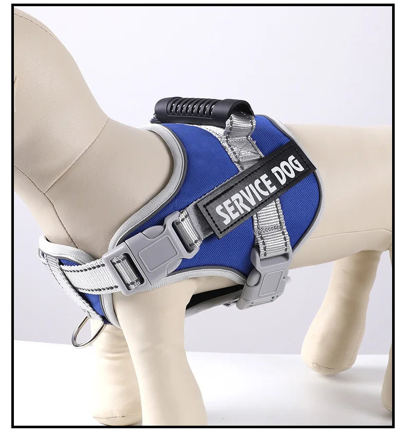 Service Dog Chest Harness No Pull Dog Hook Suitable Large Dog Vest Style Walking Rope Control Dog Strap Accessories Prevent Loss