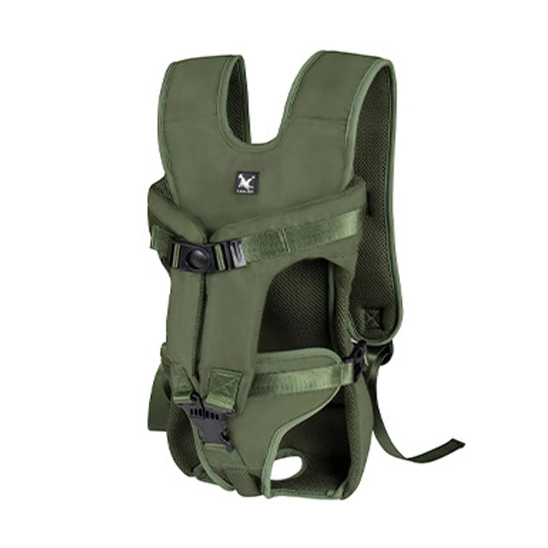 Pet Travel Backpack for Small Dogs & Cats in green color for safe and comfortable pet travel.