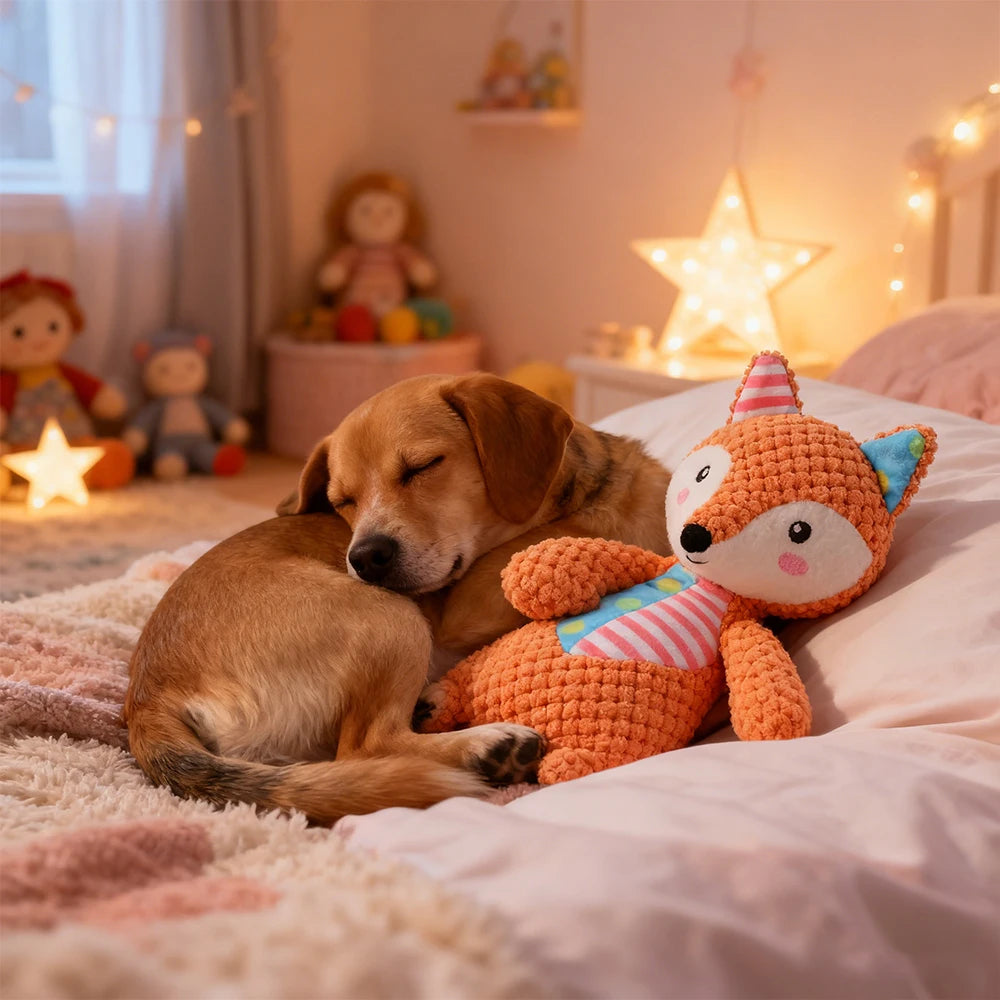 Pet Plush Toy Cat Dog Puzzle Toy Cute Animals Bite Resistant Interactive Squeaky Pet Dog Teeth Cleaning Chew Toy Pet Supplies