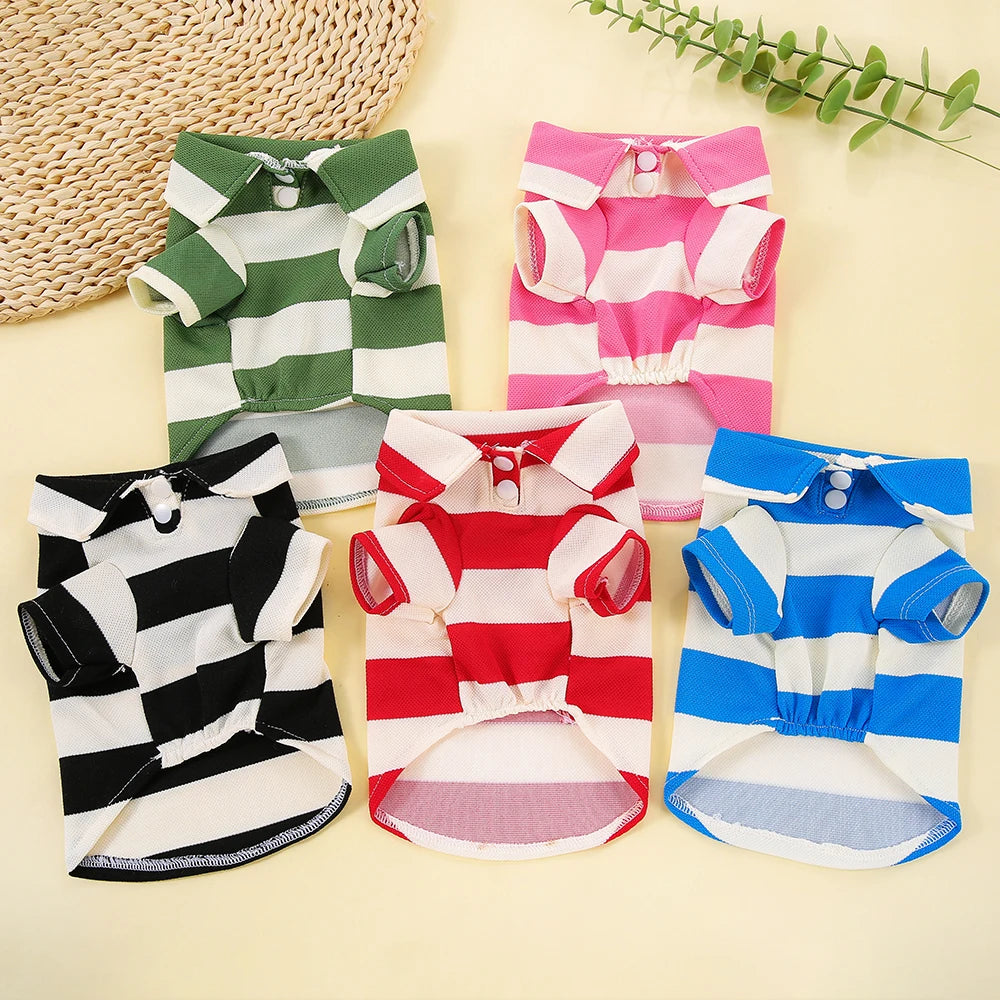 Pet Dog Polo Shirt Dog Clothes Summer Casual Clothing for Small Large Dogs Cats T-Shirt Chihuahua Pug Costumes Yorkshire Shirts