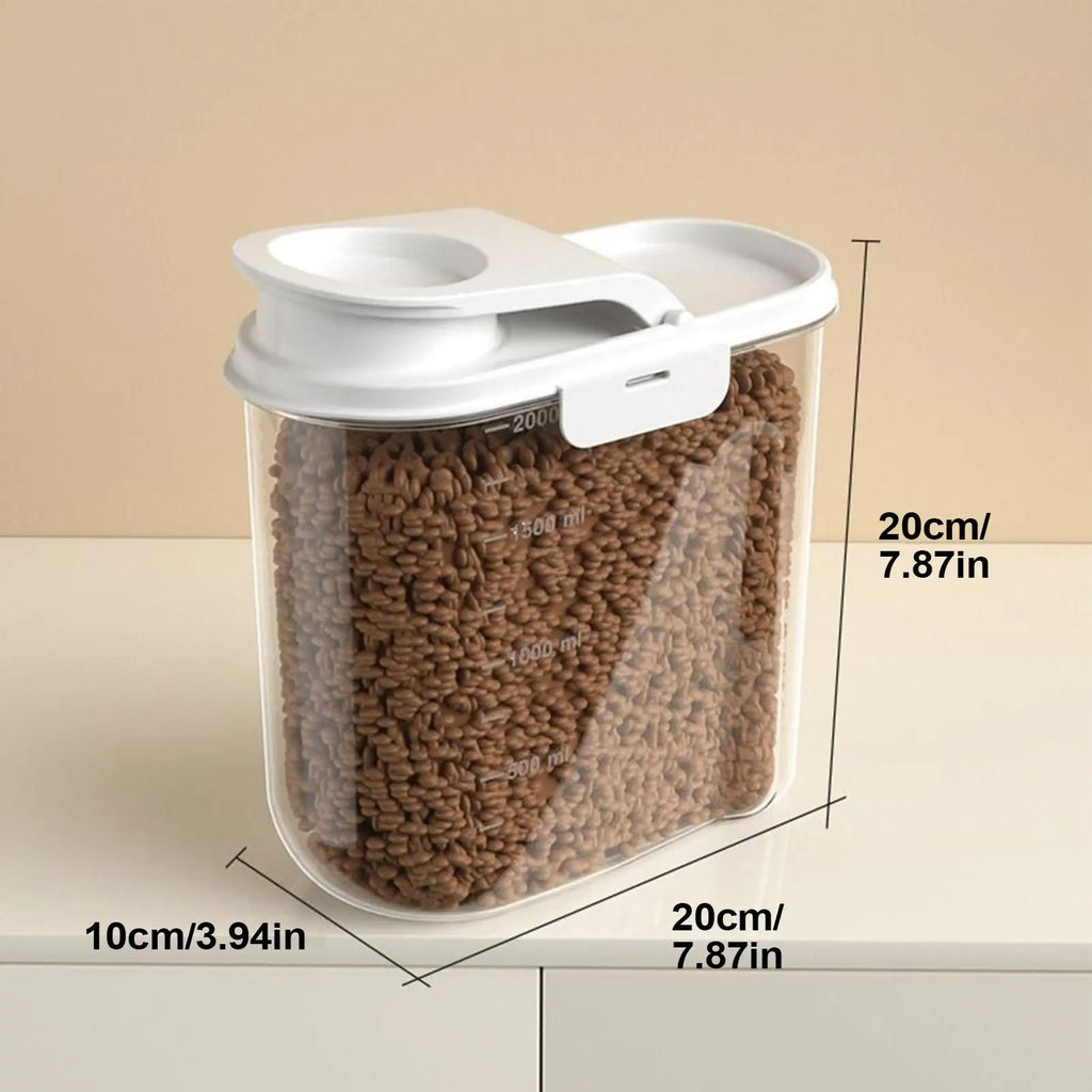2L Pet Food Container Airtight Pet Food Storage Containers Canister with Lid for Sugar Rice Cereal Nut Pasta Snack Organizer