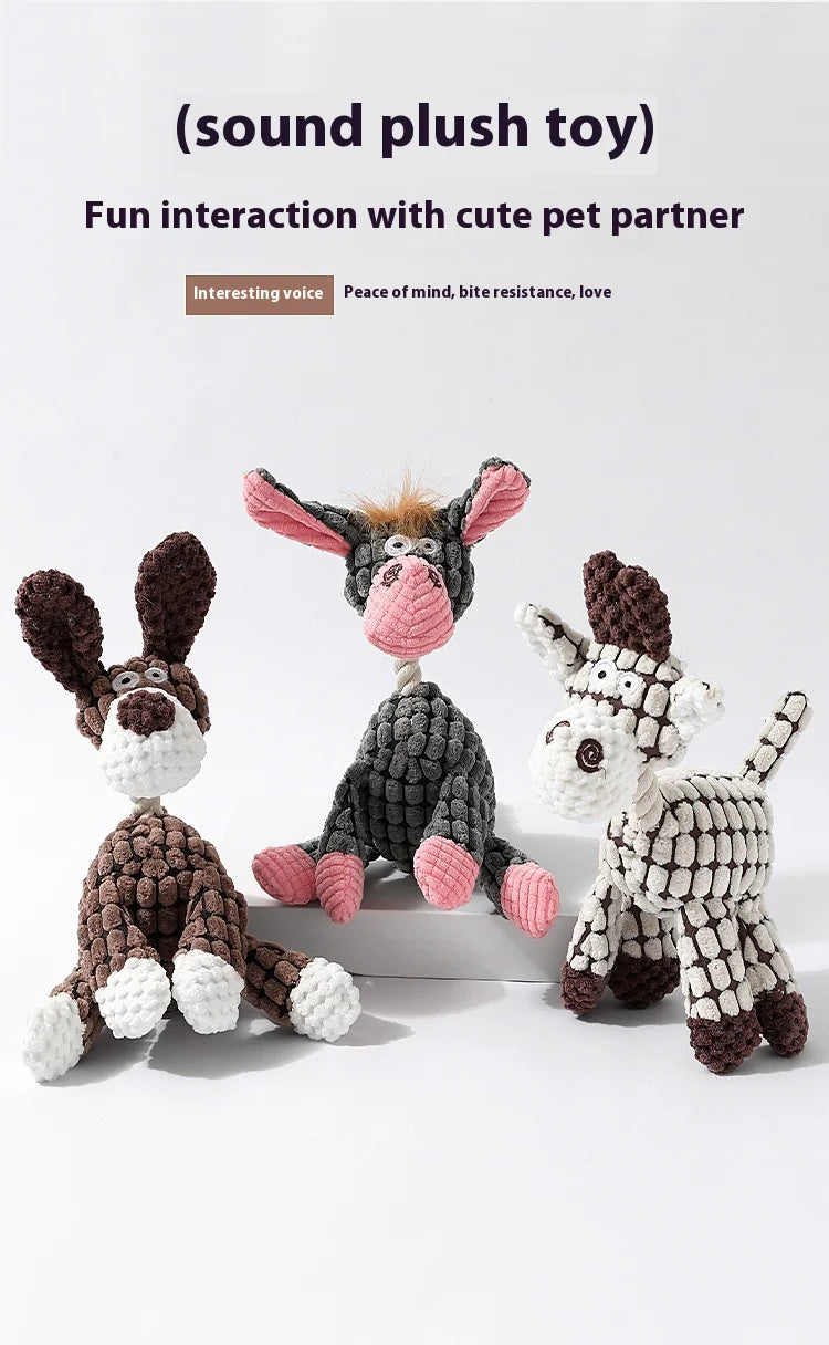 Toys, Dog-bite Toys, Dog-bite Sound-making Toys, Funny Donkeys, Tough and Tooth-grinding Pet Plush Toys
