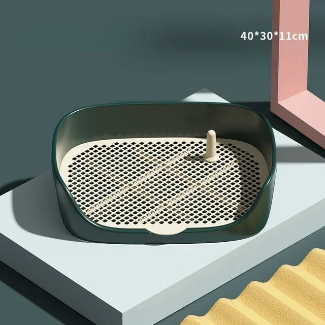 Portable Pet Toilet Training Kit Plastic with Pillar Includes Toilet Mat/Potty Tray/Pee Pad Dog Urinary Trainer Potty Training