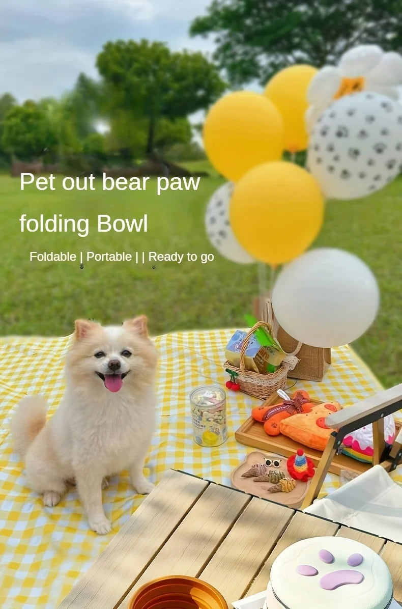 2 in 1 Foldable Silicone Dog Bowl Portable Travel Pet Feeding Double Bowl Easy to Clean for Outdoor Training pet feed supplies