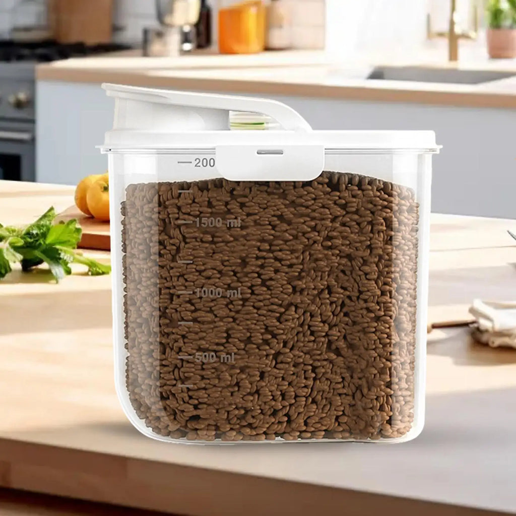 2L Pet Food Container Airtight Pet Food Storage Containers Canister with Lid for Sugar Rice Cereal Nut Pasta Snack Organizer