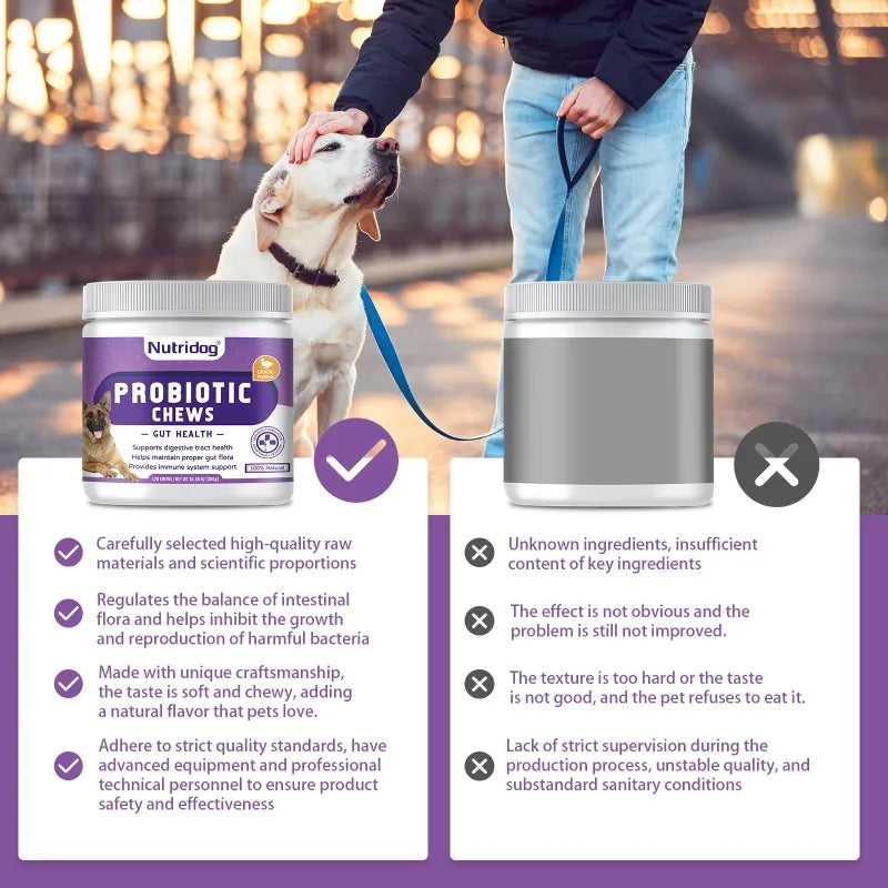 Anti-allergic & hip joint & calming & probiotic dog food for dogs full stage comprehensive nutrition-120 soft chews