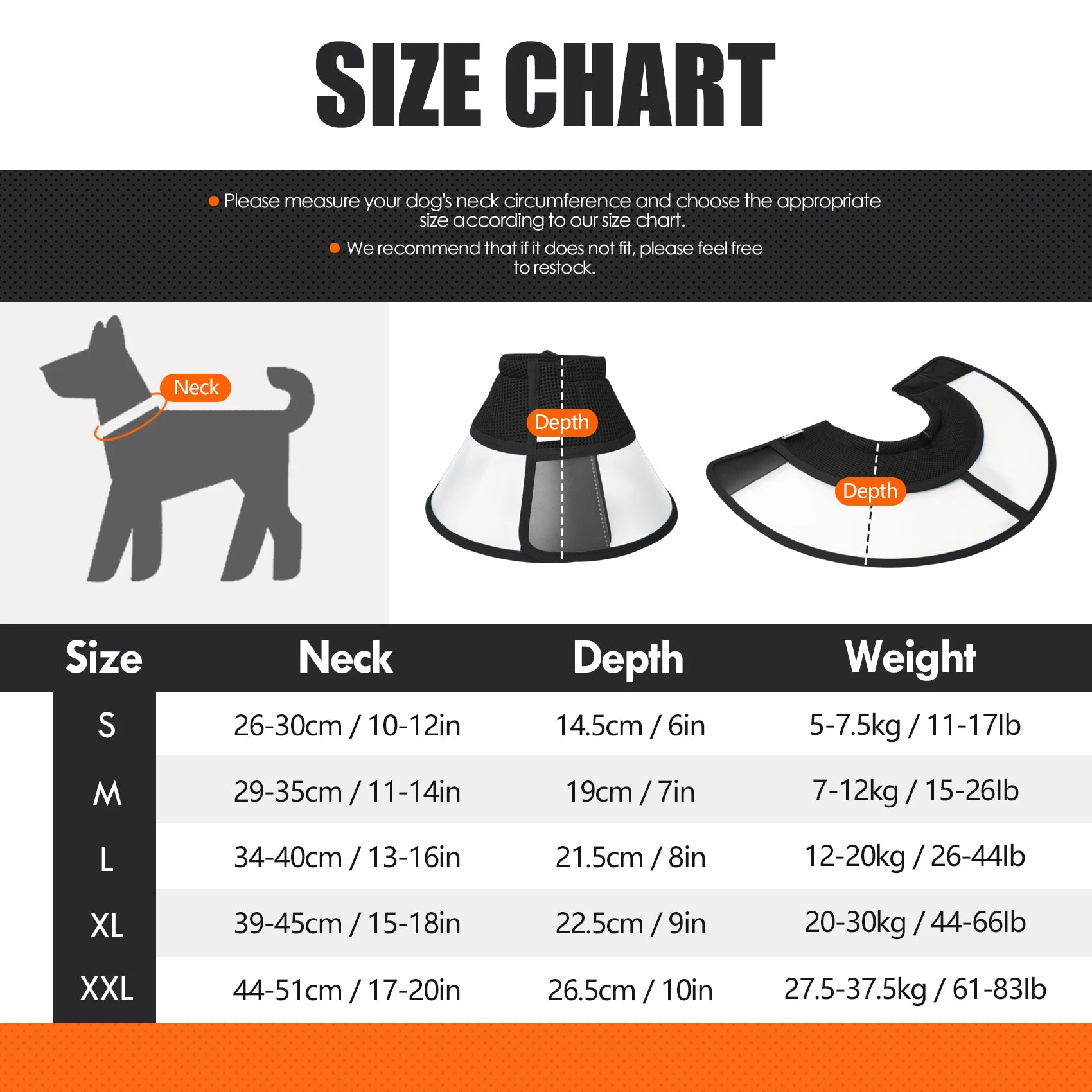Pet Recovery Collar for Dogs After Surgery Adjustable Dog Neck Cone Surgical Elizabeth E-Collar Prevent Biting and Licking Wound