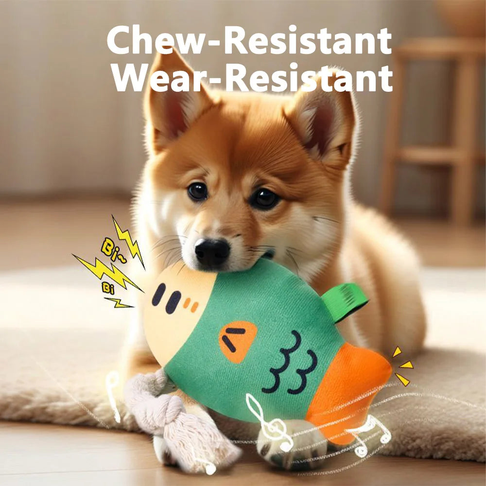 Dog Toys Indestructible Dog Sound Squeaky Toys Animals Shape Pet Soft Plush Chew Molar Training Toy Puppy Bite Teeth Dental Toys