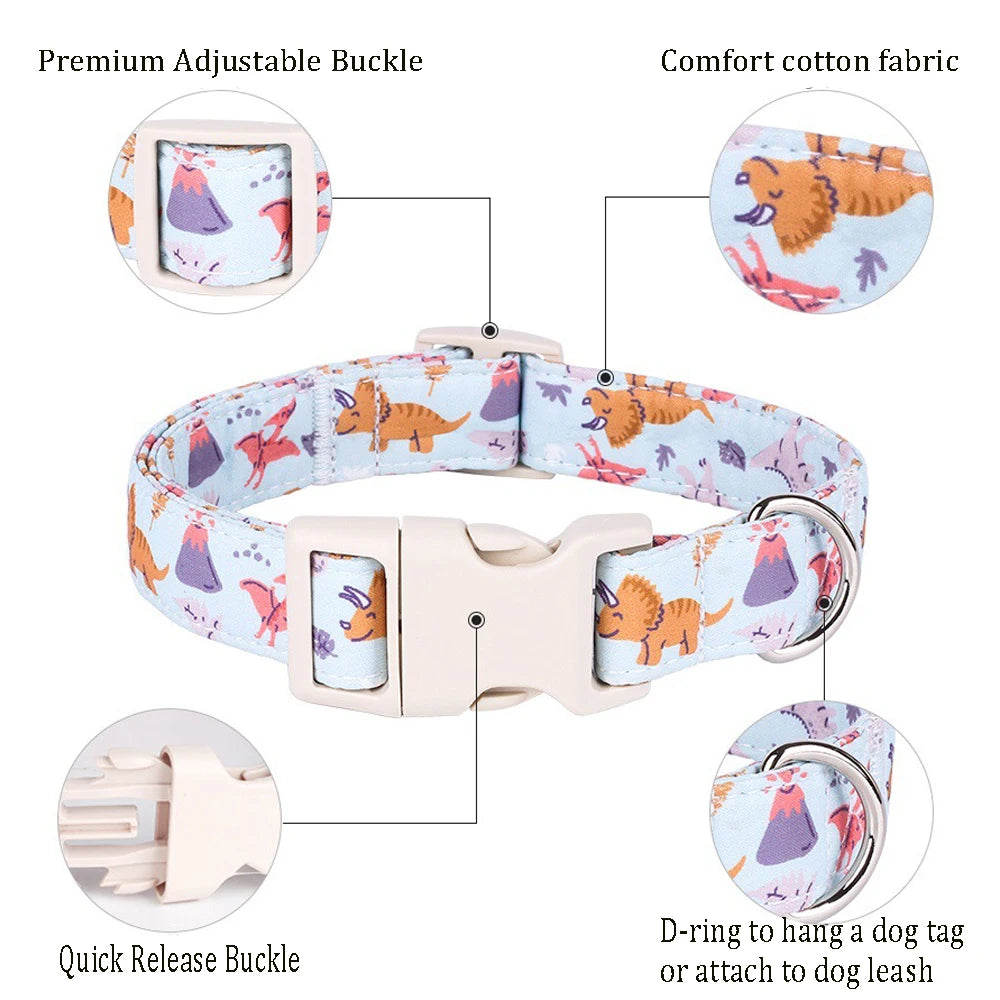 100% True Cotton Fabric Pet Collar Adjustable Safety Cotton Collar For Dog Cat Puppy Kitten Pet Accessories