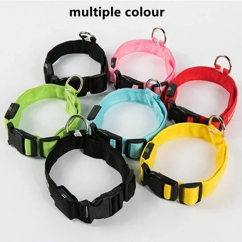 Dog Collar With LED Glowing Adjustable Flashing Rechargea Luminous Collar Night Anti-Lost Dog Light Harness for Small Dog
