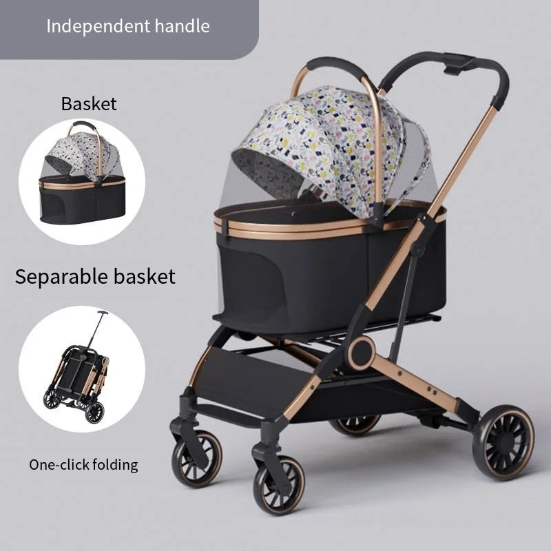 Foldable Portable Pet Stroller for Dogs & Cats