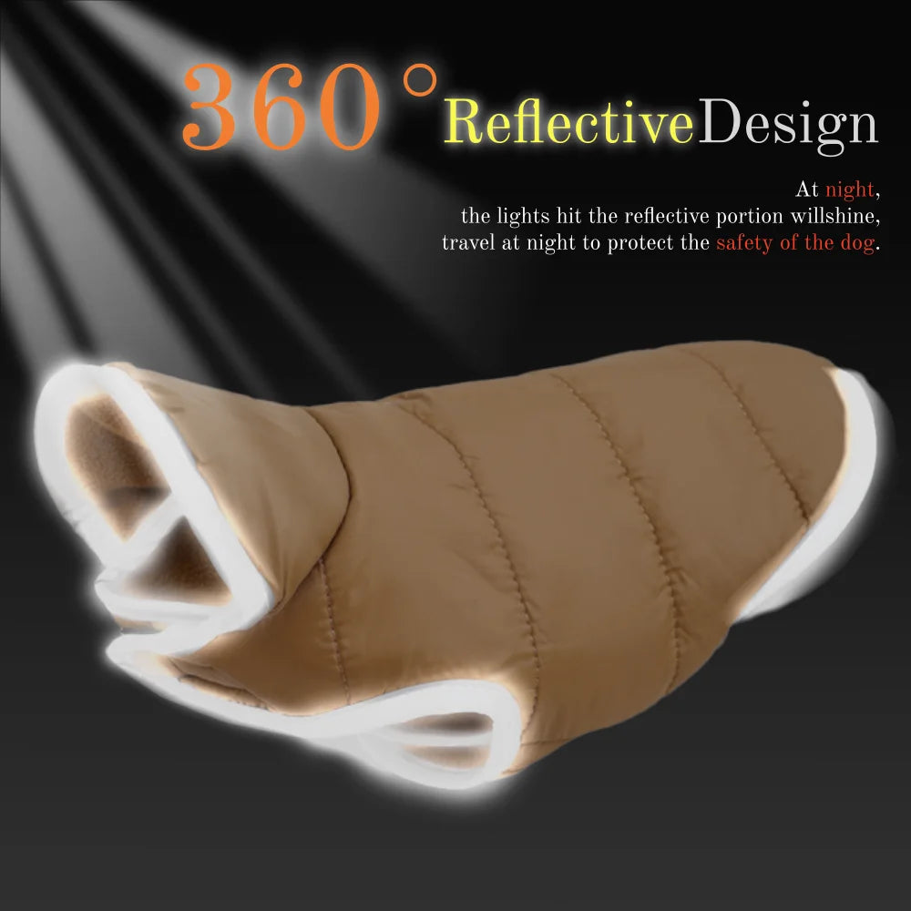 Fleece Warm Pet Clothes For Winter Reversible Cat Jacket With Leash Hole Reflective Waterproof Pets Coat For Puppy Cats Sphynx