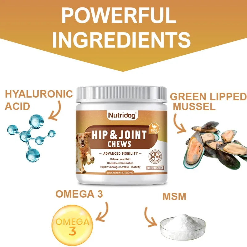 Anti-allergic & hip joint & calming & probiotic dog food for dogs full stage comprehensive nutrition-120 soft chews