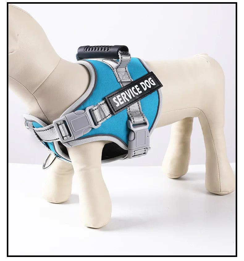 Service Dog Chest Harness No Pull Dog Hook Suitable Large Dog Vest Style Walking Rope Control Dog Strap Accessories Prevent Loss