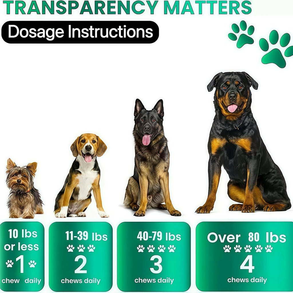 【120 Chews】Hip&Joint Chondroitin Chewable Tablets for Dogs - Calcium Supplementation/Cartilage Repair/Pain Relief/