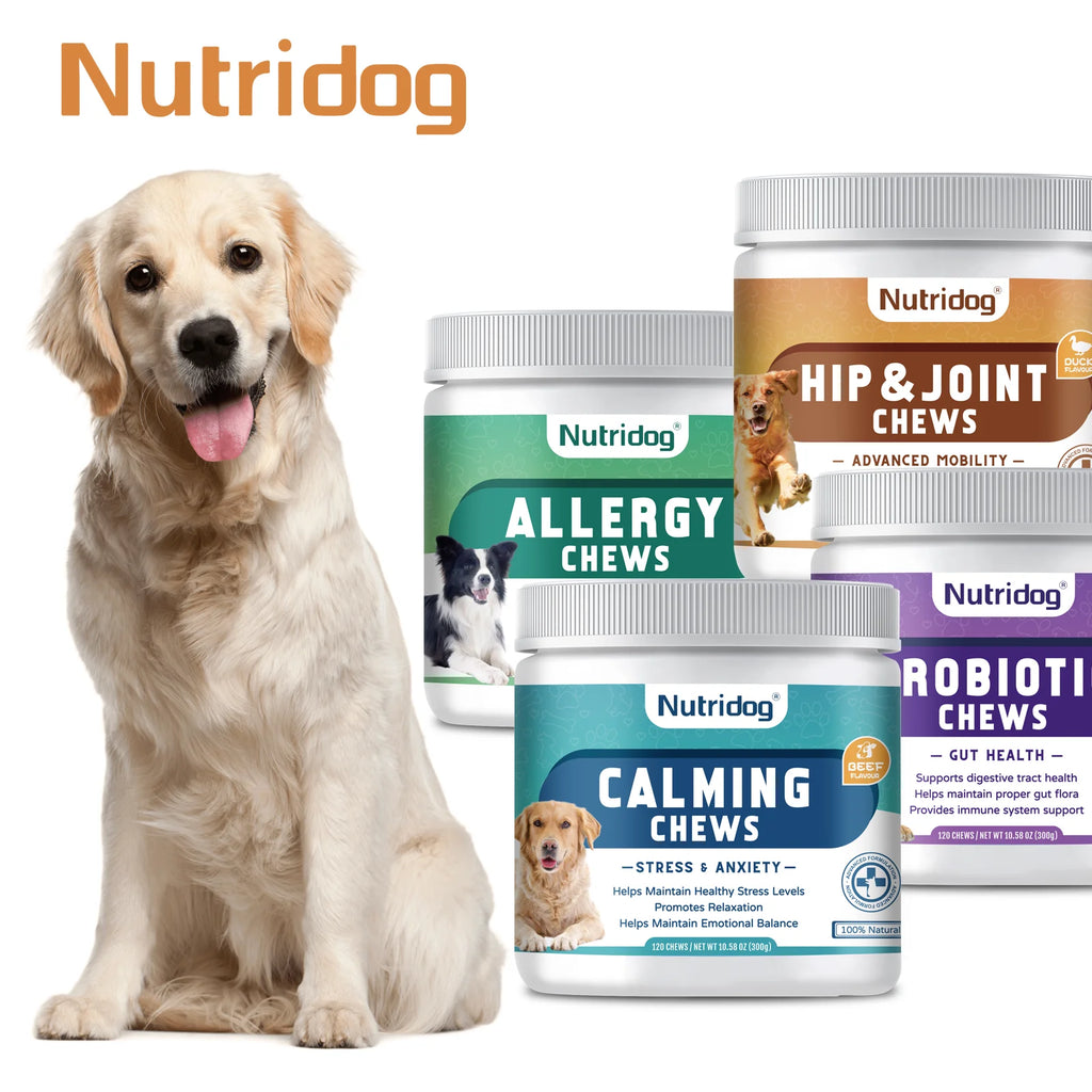 Anti-allergic & hip joint & calming & probiotic dog food for dogs full stage comprehensive nutrition-120 soft chews