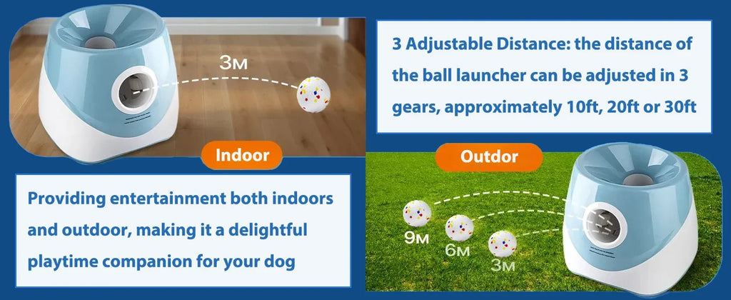 Automatic Dog Ball Launcher, Rechargeable Tennis Ball Thrower for Interactive Training Fetch Play, Fun  Toy for Medium Large Dog