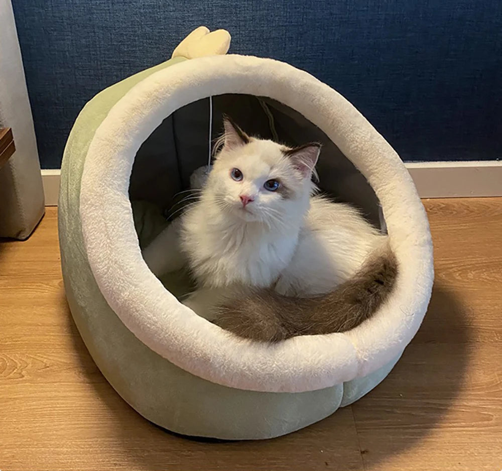 Deep Sleep Cat Bed Cartoon Pet Bed Foldable Removable Washable Pet Sleeping Bed for Small Dog Mat Bag Cave Cats Bed