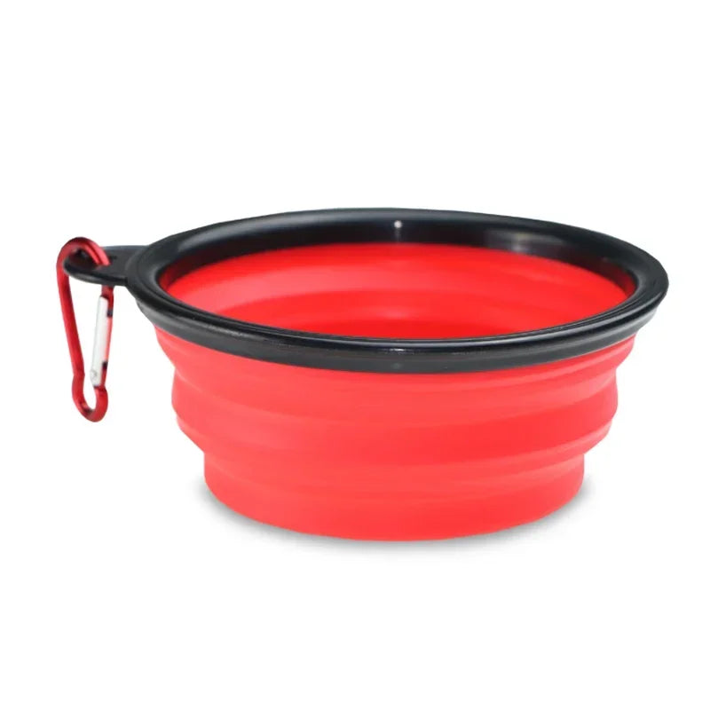 Foldable Silicone Dog Bowl - 350ml Leakproof Pet Feeder, Portable Collapsible for Travel/Camping, Food-Grade & Dishwasher Safe
