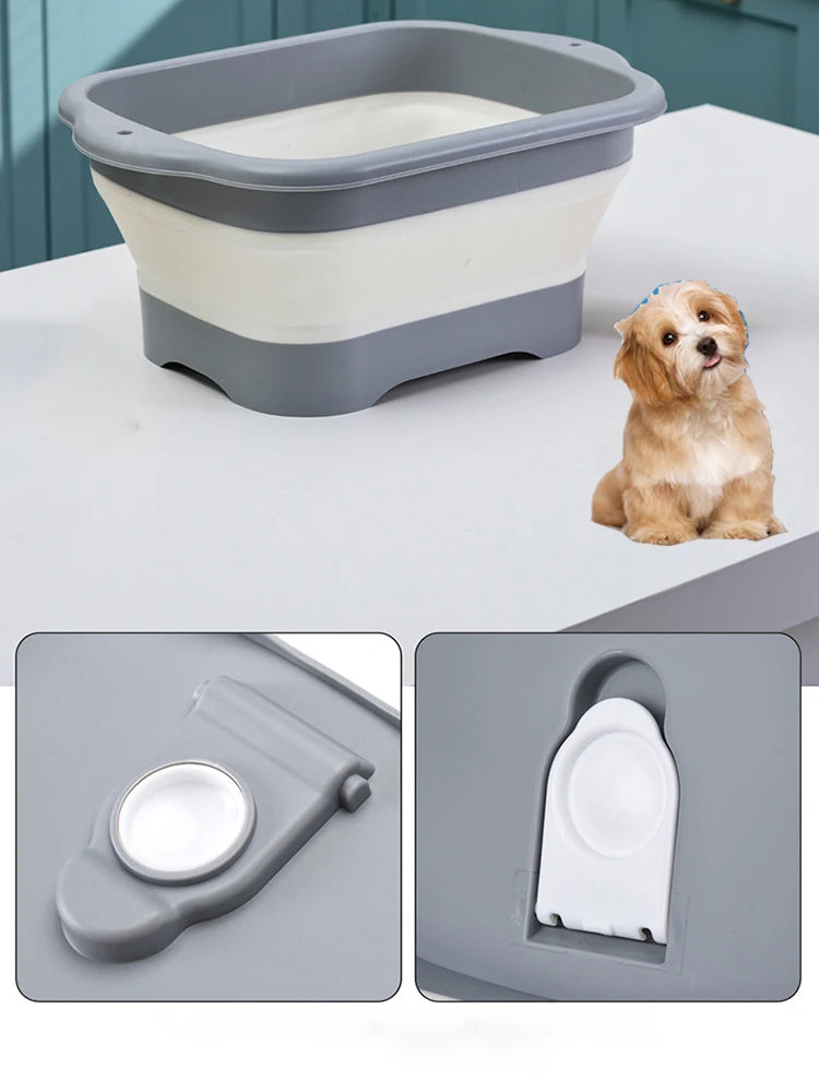 Foldable Portable Pet Bathtub for Small Dogs & Cats