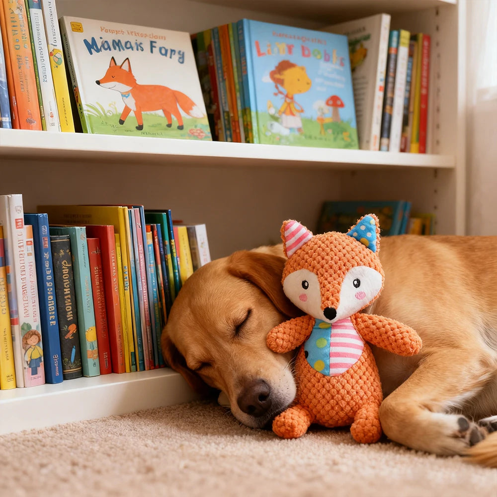 Pet Plush Toy Cat Dog Puzzle Toy Cute Animals Bite Resistant Interactive Squeaky Pet Dog Teeth Cleaning Chew Toy Pet Supplies