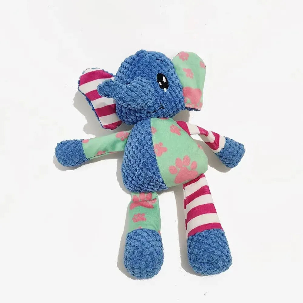 Pet Plush Toy Cat Dog Interactive Teething Toys Cute Animal Style Bite Resistant Squeaky Teeth Cleaning Chew Toy Pet Supplies