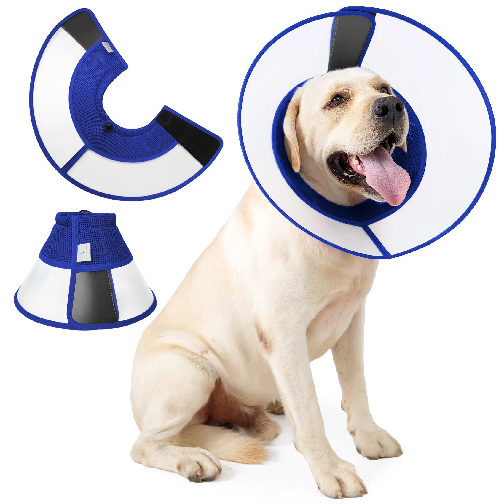 Pet Recovery Collar for Dogs After Surgery Adjustable Dog Neck Cone Surgical Elizabeth E-Collar Prevent Biting and Licking Wound