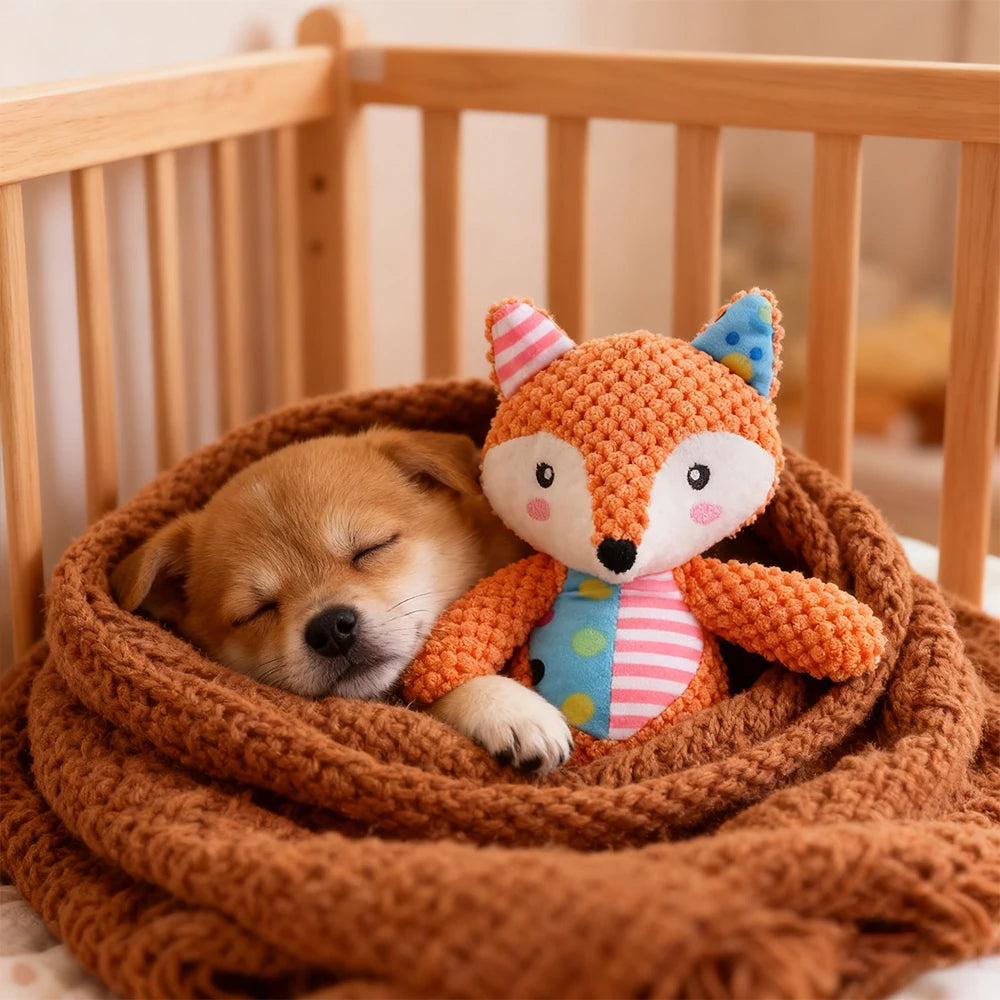 Pet Plush Toy Cat Dog Puzzle Toy Cute Animals Bite Resistant Interactive Squeaky Pet Dog Teeth Cleaning Chew Toy Pet Supplies